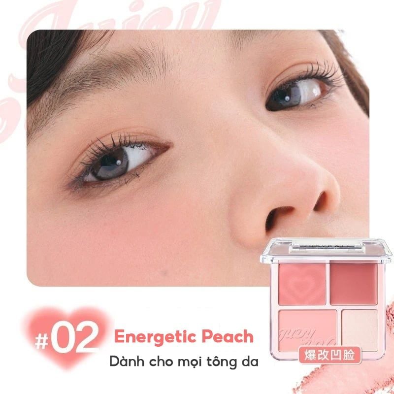 Bảng Phấn Má Hồng, Bắt Sáng 4 Ô Tông Lì Đa Năng Judydoll Blush&Highlight Palette 9g