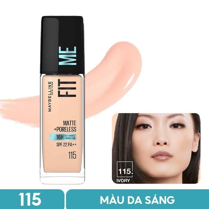 Kem Nền Maybelline Kiềm Dầu, Cho Lớp Nền Mịn Lì Tự Nhiên Fit Me Matte Poreless Foundation 30ml