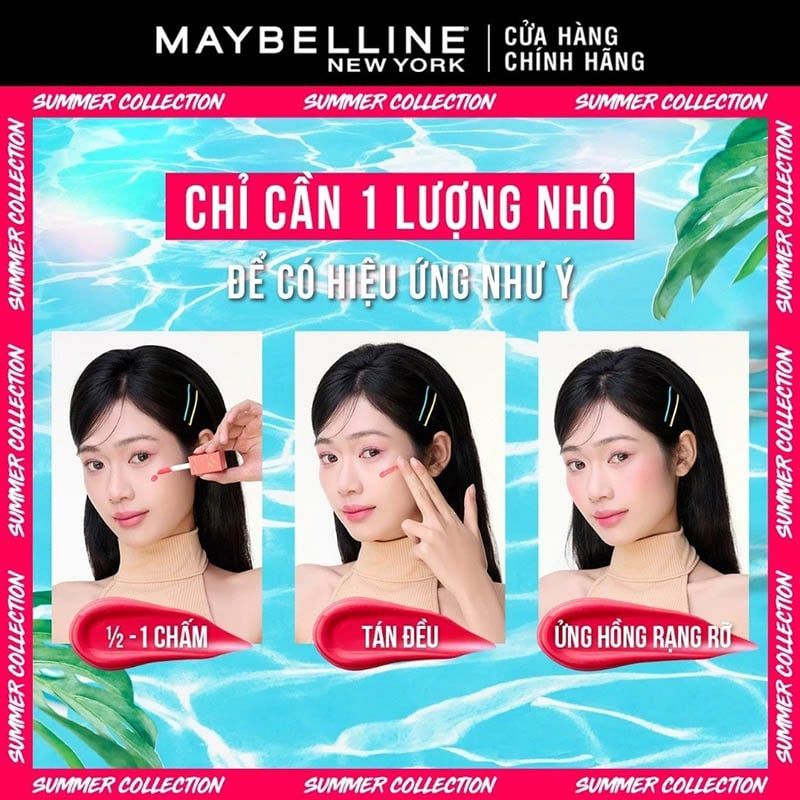 Má Hồng Kem Căng Mọng, Bền Màu Maybelline Sunkisser Blush 4.7ml