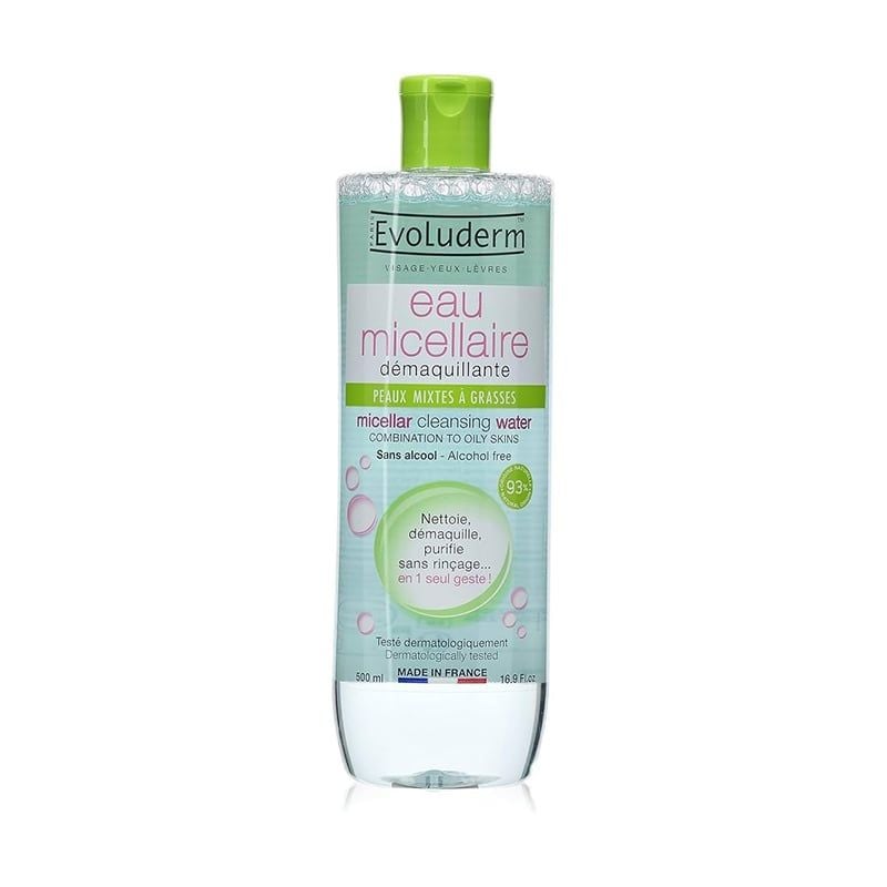 Nước Tẩy Trang Evoluderm Dành Cho Da Hỗn Hợp, Da Dầu Micellar Cleansing Water Combination To Oily Skins