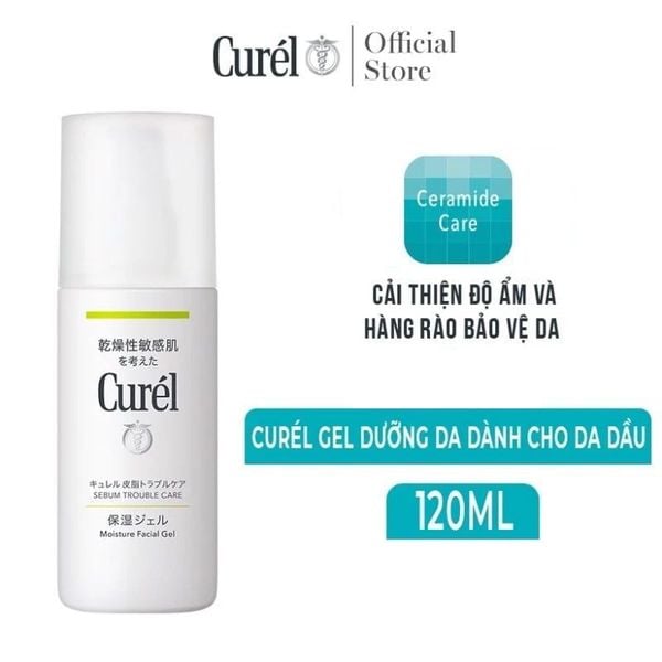  Kem Dưỡng Curél Dạng Gel Kiểm Soát Dầu Sebum Trouble Care Moisture Facial Gel 120ml 