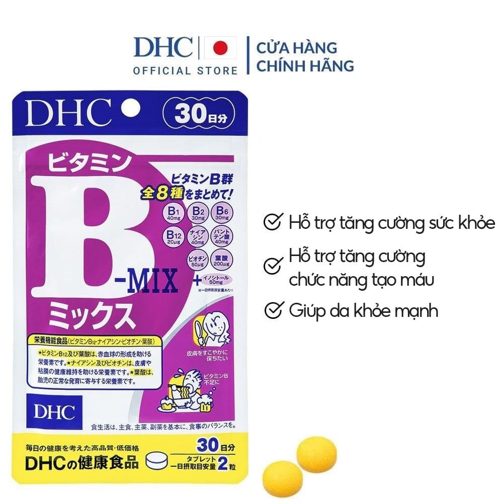[GÓI 60 VIÊN /30 NGÀY] Viên Uống DHC Vitamin B Tổng Hợp, Hỗ Trợ Tăng Cường Và Bảo Vệ Sức Khỏe DHC Vitamin B Mix