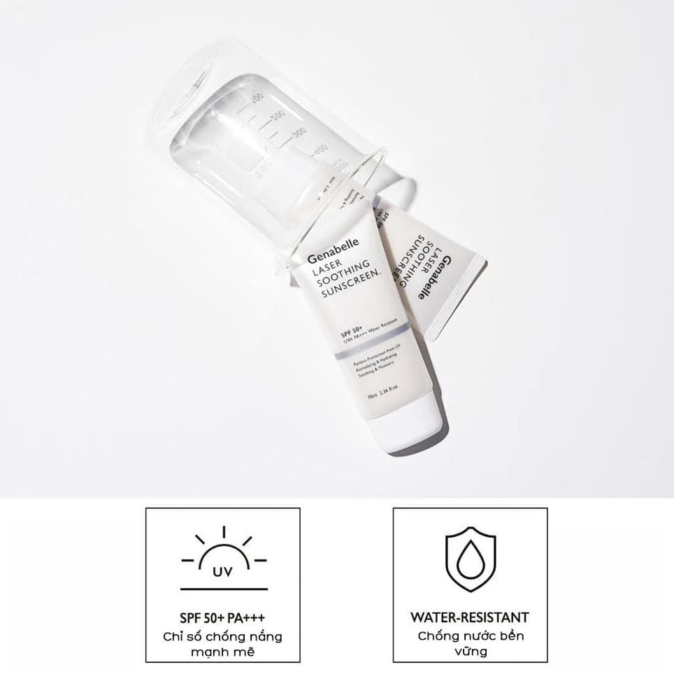 Kem Chống Nắng Genabelle Nâng Tông, Bảo Vệ Da Laser Soothing Sunscreen SPF50+ PA+++ 70ml
