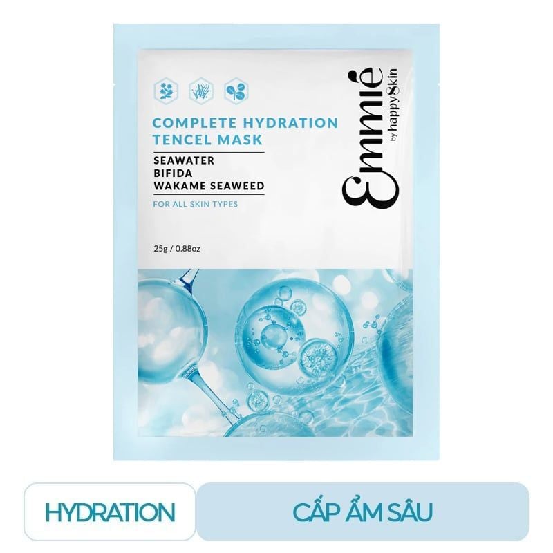 Mặt Nạ Emmié By HappySkin Cấp Ẩm, Dưỡng Sáng Da Tencel Mask