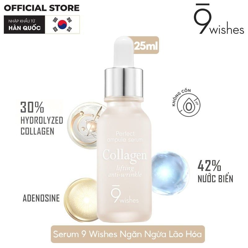 Serum 9 Wishes Ngăn Ngừa Lão Hóa 9 Wishes Collagen Lifting Anti-wrinkle Ampule Serum 25ml