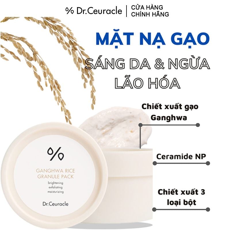 Mặt Nạ Gạo  Dr.Ceuracle Hỗ Trợ Sáng Da, Ngừa Lão HóaGanghwa Rice Granule Pack 115g