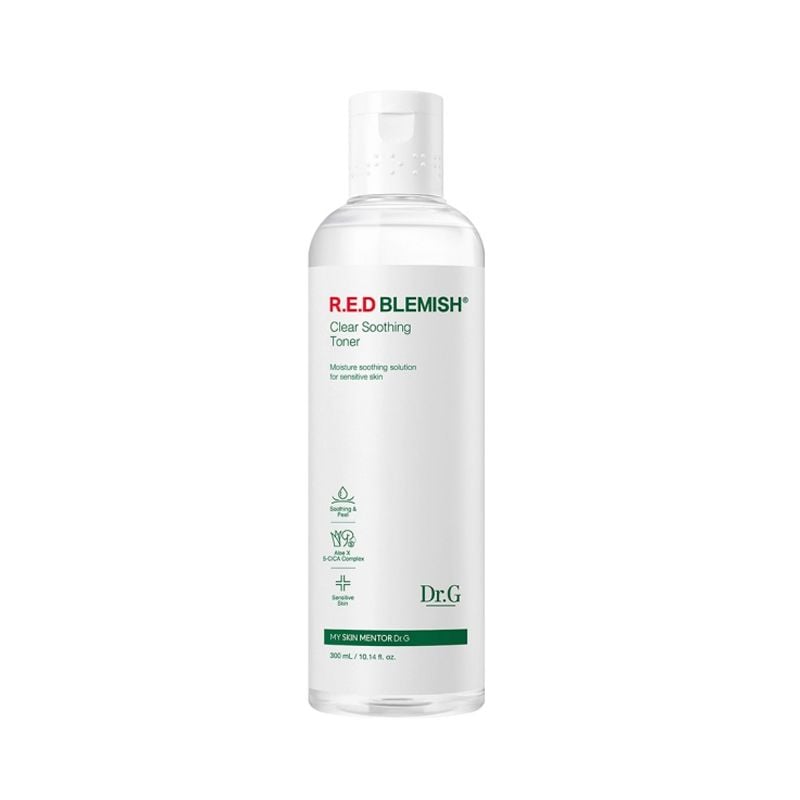 Nước Hoa Hồng Dr.G Dưỡng Ẩm Làm Dịu Da Mẩn Đỏ R.E.D Blemish Clear Soothing Toner 300ml