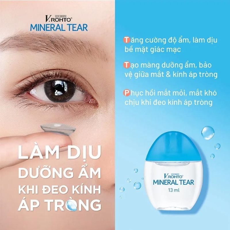 Dung Dịch Nhỏ Mắt Giữ Ẩm, Làm Dịu Mắt, Bổ Sung Nước Mắt Nhân Tạo V.Rohto 13ml