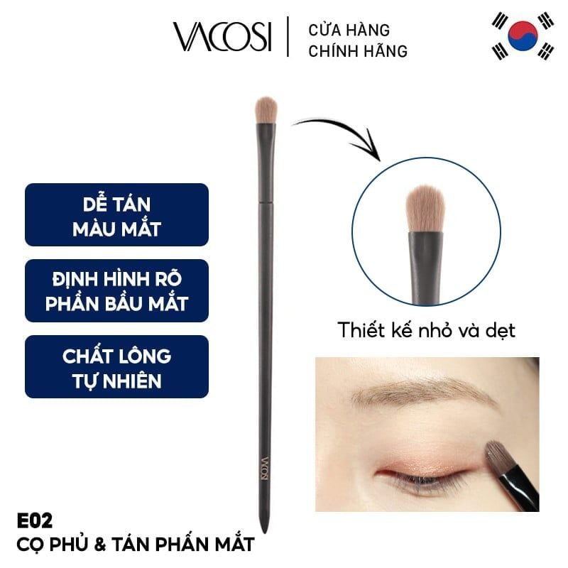 Cọ Phủ & Tán Phấn Mắt Vacosi Shader Pro Brush - E02