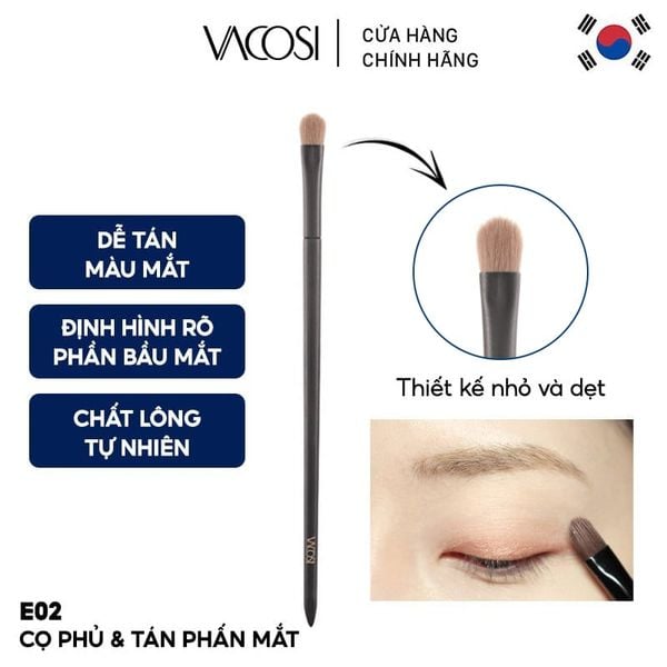  Cọ Phủ & Tán Phấn Mắt Vacosi Shader Pro Brush - E02 