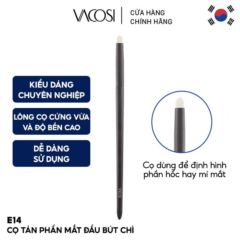 Cọ Tán Phấn Mắt Đầu Bút Chì Vacosi Pencil Brush - E14