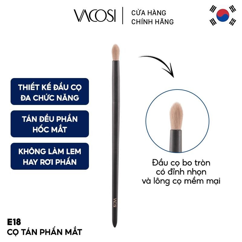 Cọ Tán Phấn Mắt Smoky Vacosi Smoke & Blend Brush - E18