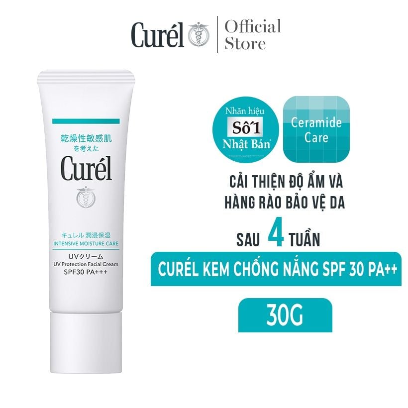 Kem Chống Nắng Curél Cho Da Khô, Nhạy Cảm UV Protection Face Cream SPF 30/PA+++ 30g