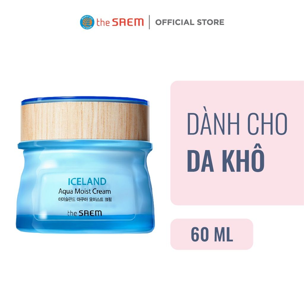 Kem Dưỡng Ẩm Cấp Nước Từ Nguồn Nước Khoáng Sông Băng The Saem Iceland Aqua Moist Cream 60ml