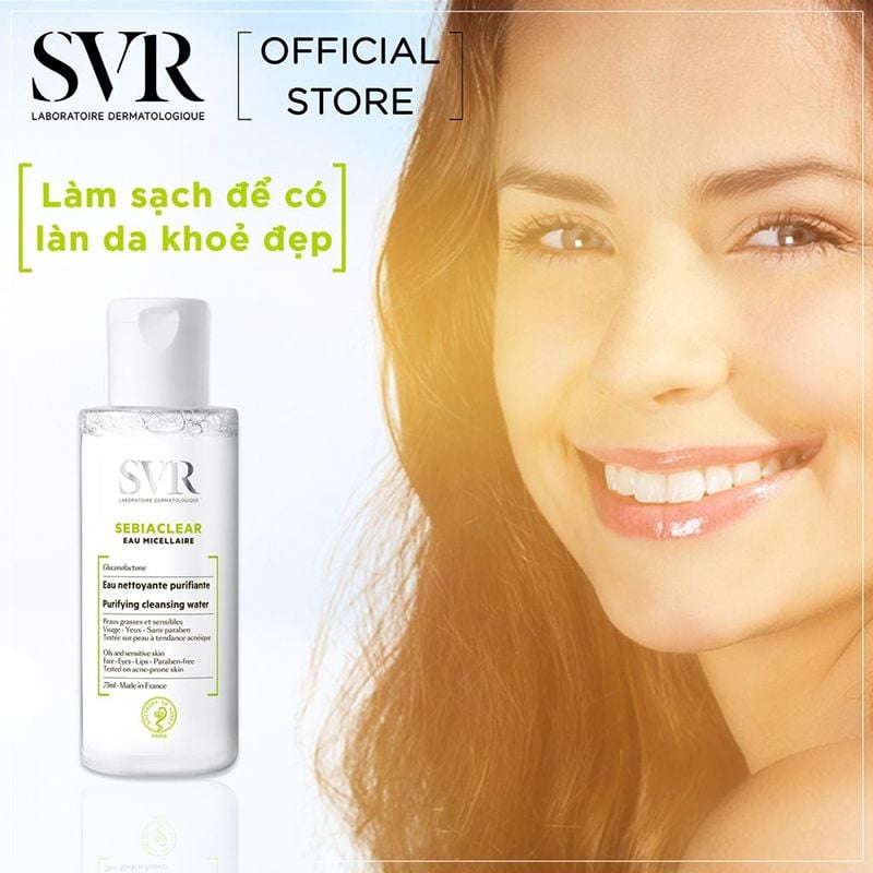 Nước Tẩy Trang SVR Làm Sạch Sâu, Hỗ Trợ Giảm Dầu Nhờn Sebiaclear Eau Micellaire