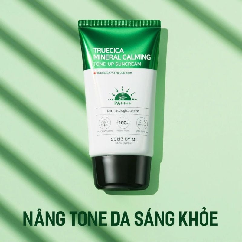 Kem Chống Nắng Some By Mi Dành Cho Da Mụn Truecica Mineral Calming Tone-up Suncream SPF50+ PA++++ 50ml