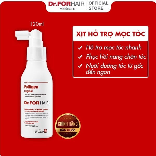 Tinh Chất Dưỡng Da Đầu Dr.FORHAIR Hạn Chế Rụng Tóc, Hỗ Trợ Mọc Tóc Folligen Tonic 120ml