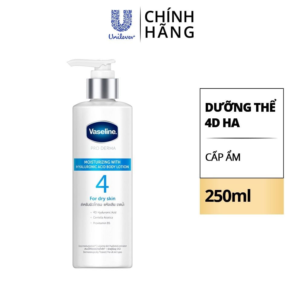 Sữa Dưỡng Thể Vaseline Cấp Ẩm, Dưỡng Da Sáng Mịn Pro Derma 250ml