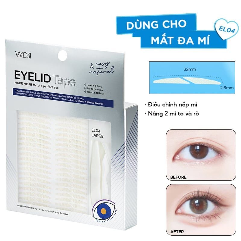 Miếng Dán Kích Mi Tàng Hình Vacosi Double Eyelid Tape