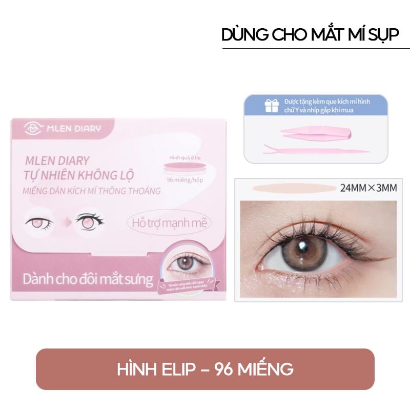 Miếng Dán Kích Mí, Phù Hợp Với Nhiều Dáng Mắt Mlen Diary