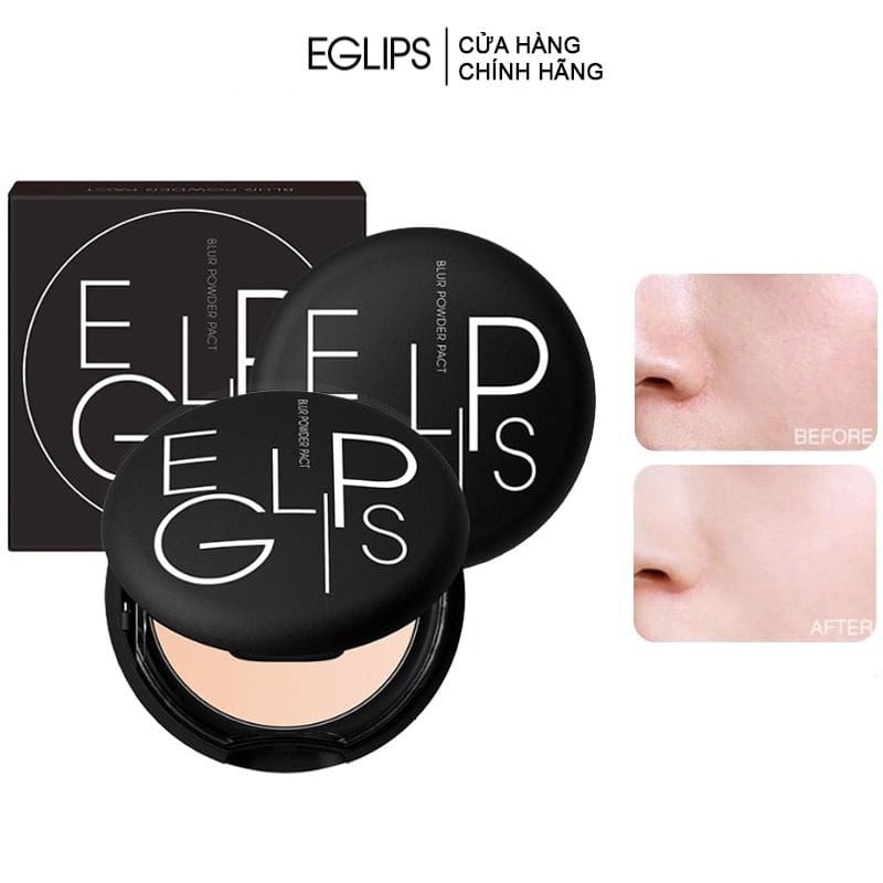 [Pony's Choice] Phấn Phủ Siêu Mịn, Giúp Che Phủ Lỗ Chân Lông Và Khuyết Điểm Eglips Blur Powder Pact 9g - Màu 23 Da Hơi Ngăm