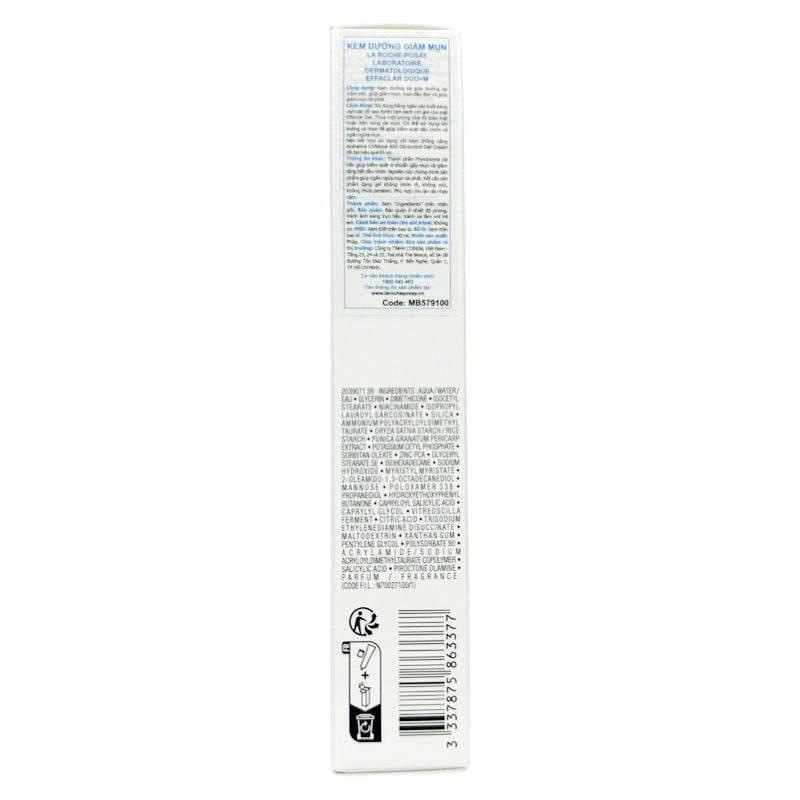 Kem Dưỡng Giúp Cải Thiện Mụn, Mờ Vết Thâm La Roche-Posay Effaclar Duo+M