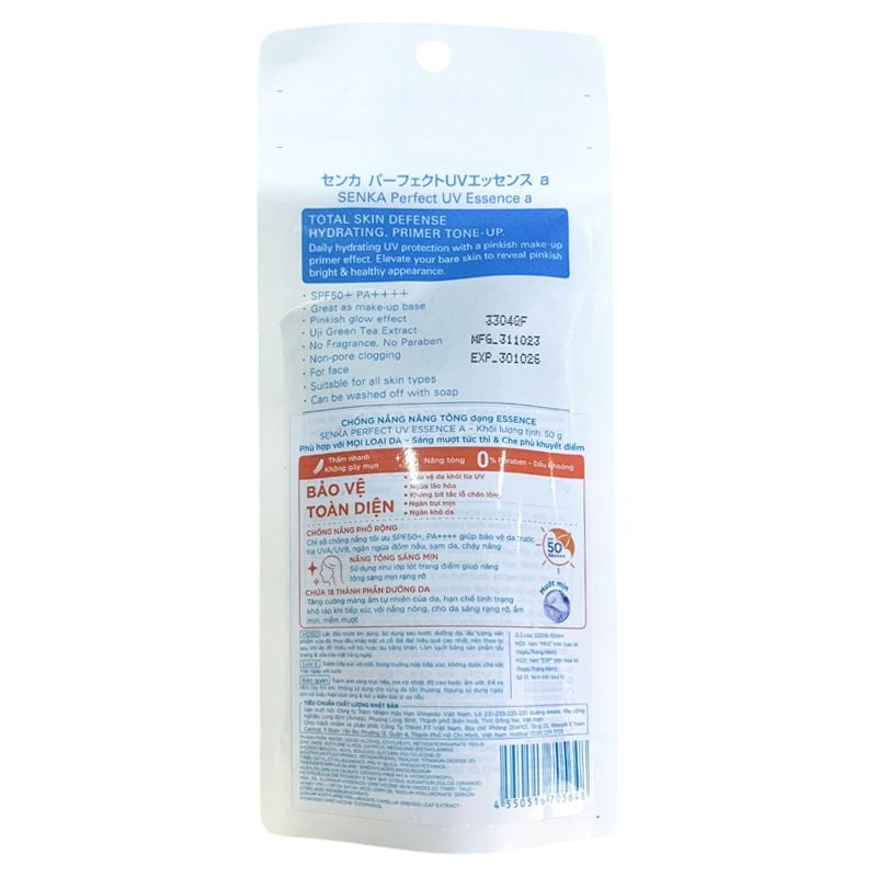 Kem Chống Nắng Dạng Tinh Chất Mỏng Nhẹ Senka Perfect UV Essence SPF 50+/PA +++ 50g