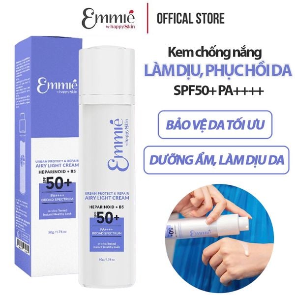 Kem Chống Nắng Dưỡng Ẩm, Hỗ Trợ Phục Hồi Dành Cho Da Nhạy Cảm Emmié By Happyskin Urban Protect & Repair Airy Light Cream SPF50+ PA++++ 50g