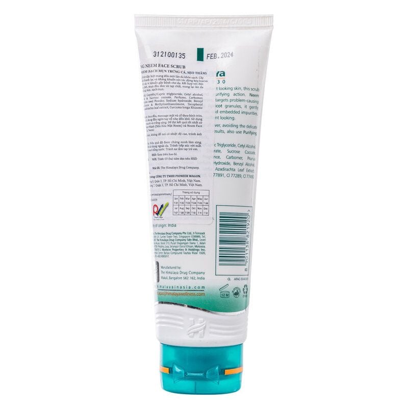 Tẩy Tế Bào Chết Sạch Da, Sáng Mịn Chiết Xuất Lá Neem Himalaya Purifying Neem Scrub 100ml