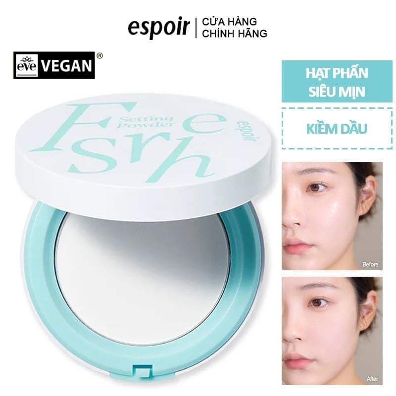Phấn Phủ Dạng Nén Kiềm Dầu Espoir Fresh Setting Powder 9g
