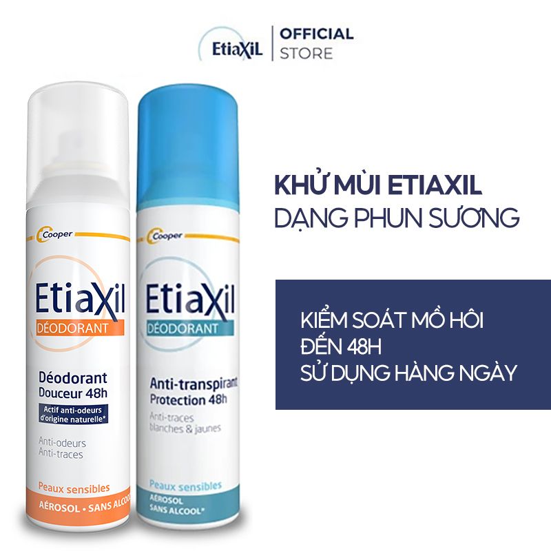 Xịt Khử Mùi Hằng Ngày Dạng Phun Sương Etiaxil Deodorant 48h Aérosol 150ml