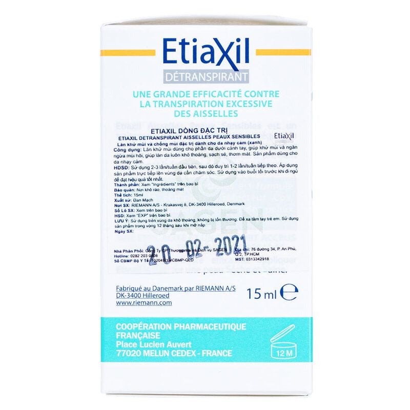 Lăn Khử Mùi, Đặc Trị Mồ Hôi Etiaxil Detranspirant 15ml (Che tên sản phẩm khi giao hàng)