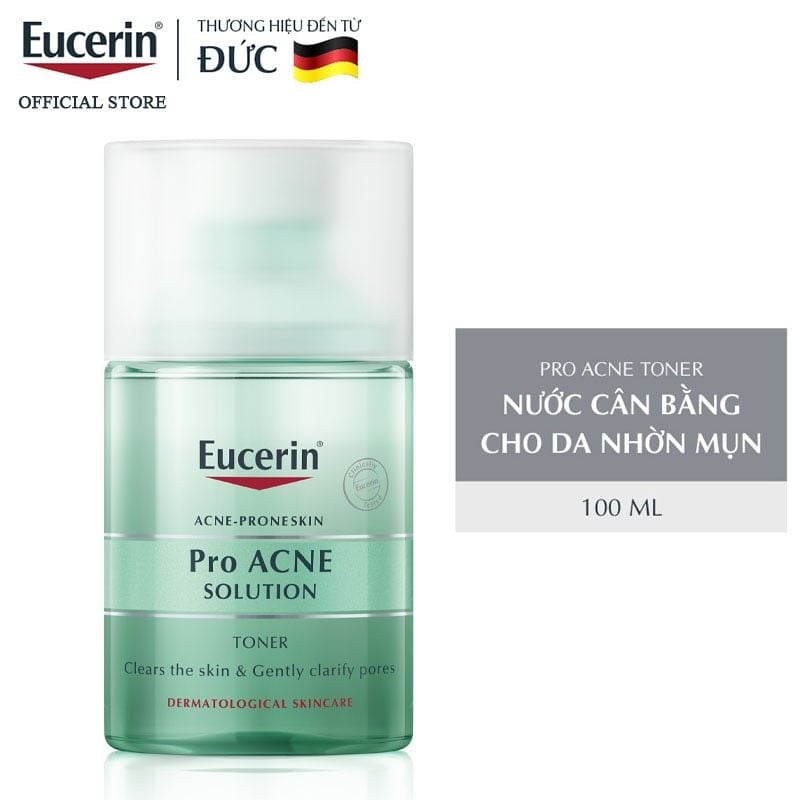 Nước Cân Bằng Eucerin Dành Cho Da Dầu Mụn Acne-Prone Skin Pro Acne Solution Toner 100ml