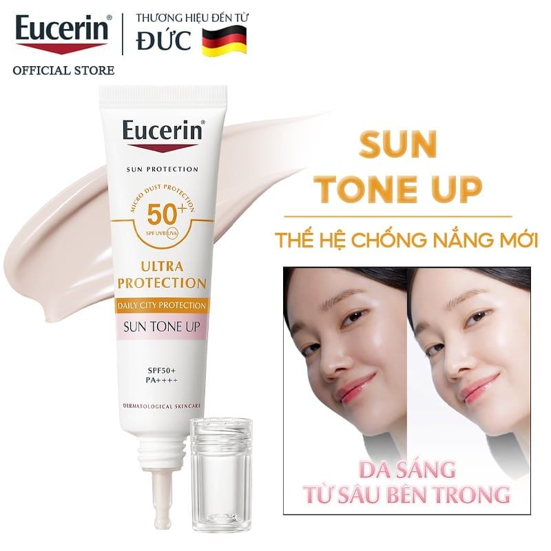 Tinh Chất Chống Nắng Nâng Tông & Hỗ Trợ Dưỡng Sáng Da Eucerin Ultra Protection Sun Tone Up SPF50+ PA++++ 30ml