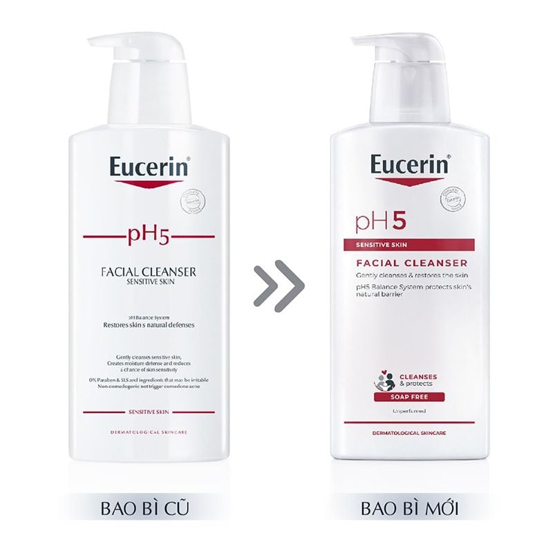 Sữa Rửa Mặt Eucerin Làm Sạch Sâu Cho Da Nhạy Cảm pH5 Facial Cleanser Sensitive Skin