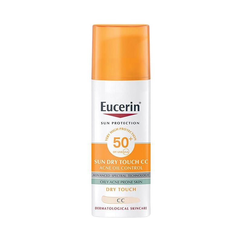 Kem Chống Nắng Eucerin Kiểm Soát Dầu, Nâng Tông Tự Nhiên Sun Dry Touch CC Oil Control SPF50+ 50ml