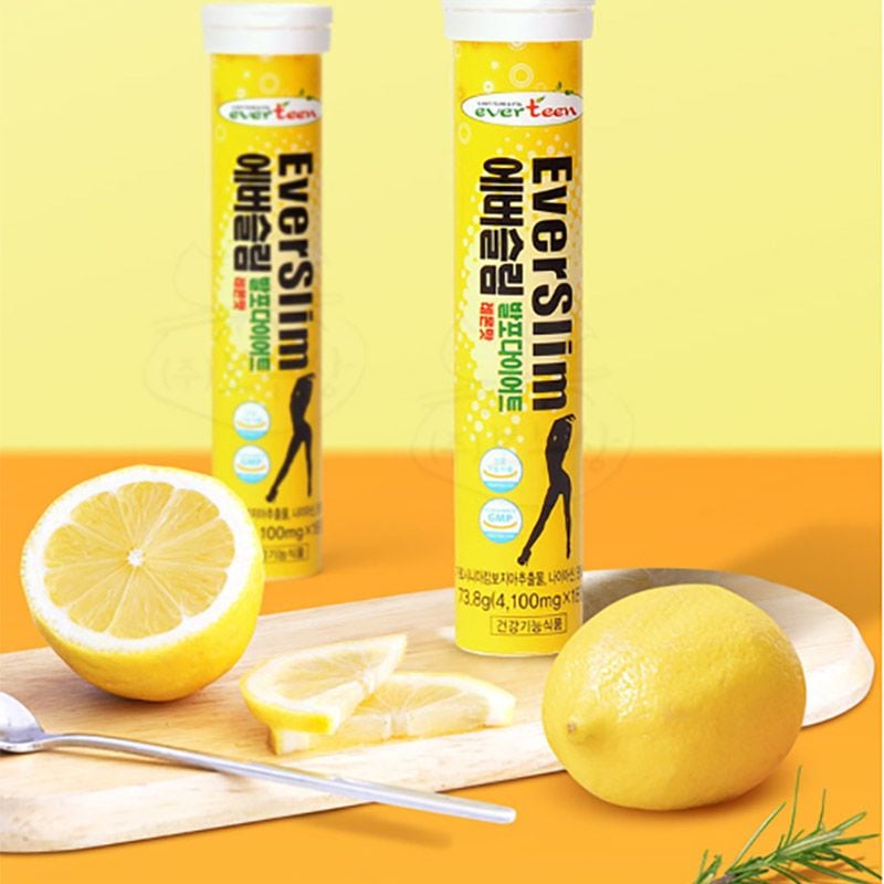 [18 Viên] Viên Sủi EverSlim Hỗ Trợ Giảm Cân Vị Chanh, Vị Lựu Flavor