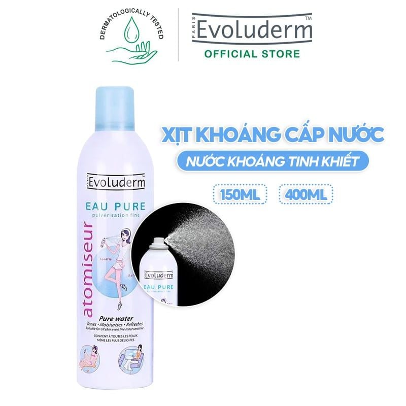 Xịt Khoáng Cấp Nước Evoluderm Atomiseur Eau Pure Water