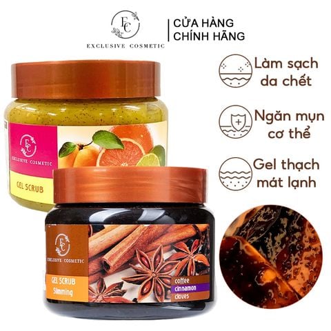 Tẩy Da Chết Body Exclusive Cosmetic Quế Hồi, Cam Chanh Gel Scrub