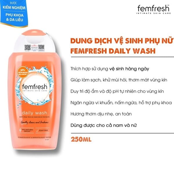  Dung Dịch Vệ Sinh Phụ Nữ Femfresh Dưỡng Ẩm Cân Bằng Độ pH Daily Intimate Wash (Che tên sản phẩm khi giao hàng) 