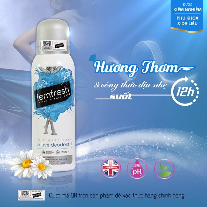 [125ml] Xịt Thơm Vùng Kín Femfresh Ultimate Care Active Deodorant