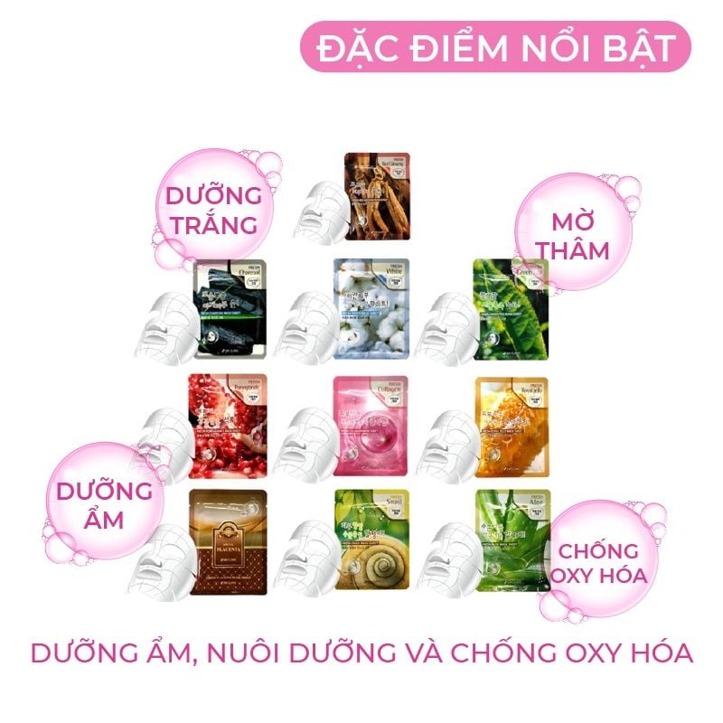 Mặt Nạ Dưỡng Da 3W Clinic Chiết Xuất Từ Thiên Nhiên Fresh Mask Sheet 23ml