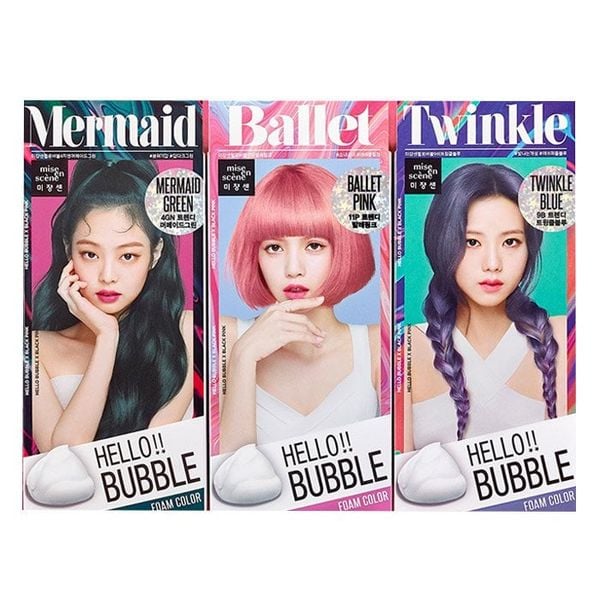 [Black Pink's Choice - Limited Edition] Thuốc Gội Nhuộm Tóc Dạng Bọt Miseen Scene Hello Bubble Trendy Color Limited Edition