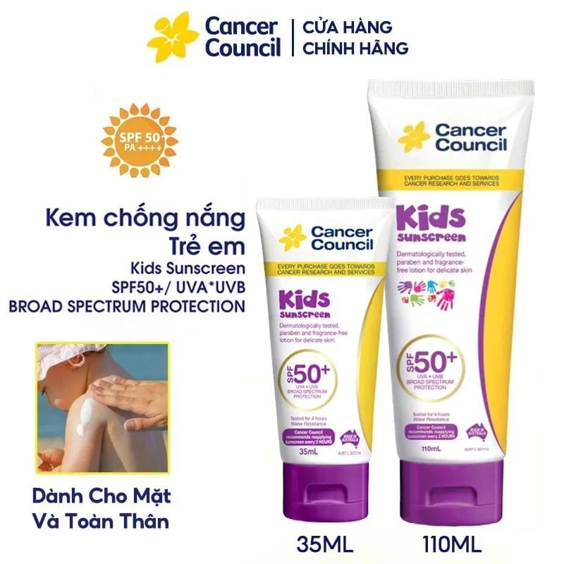 Kem Chống Nắng Dành Cho Trẻ Em Cancer Council Kids Sunscreen 110ml