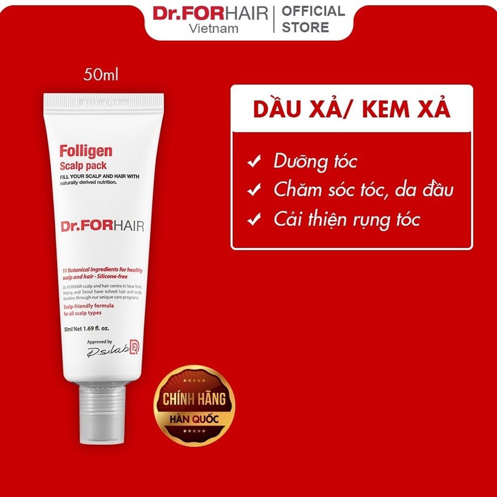 Dầu Xả Giảm Rụng Tóc, Chăm Sóc Da Đầu Dr.FORHAIR Folligen Scalp Pack 250ml