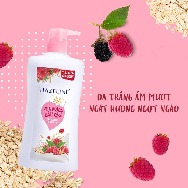 Hazeline Sữa Tắm Sáng Da Dưỡng Ẩm - Yến Mạch & Dâu Tằm