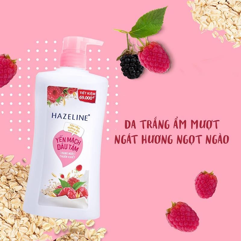 Hazeline Sữa Tắm Sáng Da Dưỡng Ẩm - Yến Mạch & Dâu Tằm
