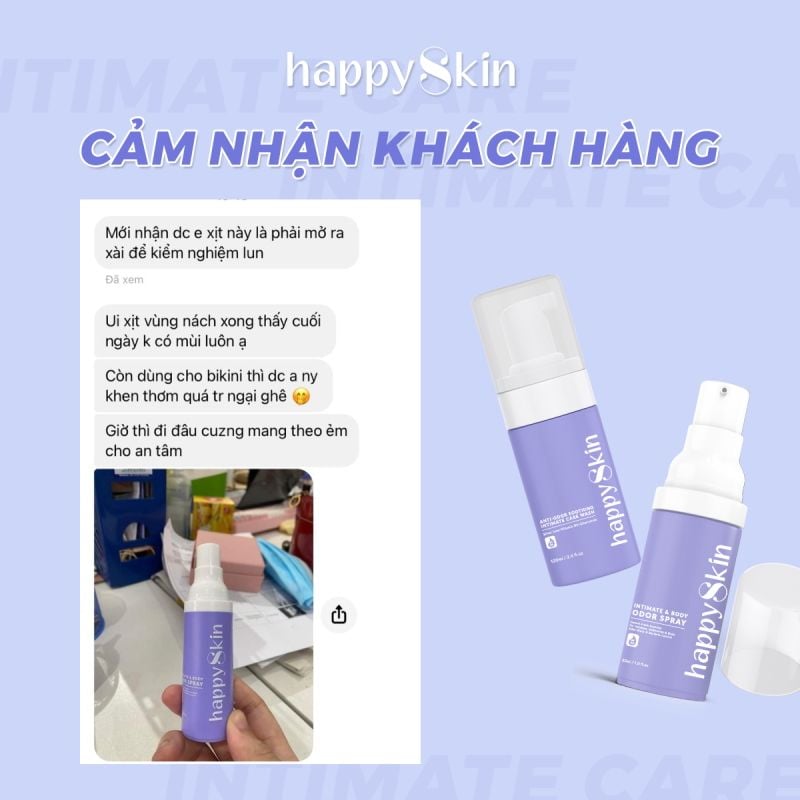 Xịt Khử Vùng Kín & Toàn Thân Giúp Làm Sạch, Cấp Ẩm, Làm Dịu Da Emmié By Happy Skin Intimate & Body Odor Spray 30ml