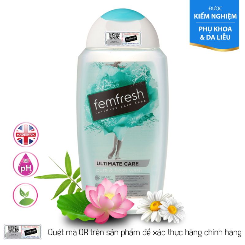 Dung Dịch Vệ Sinh Phụ Nữ Dành Cho Da Nhạy Cảm Femfresh Pure & Fresh Wash 250ml (Che tên sản phẩm khi giao hàng)