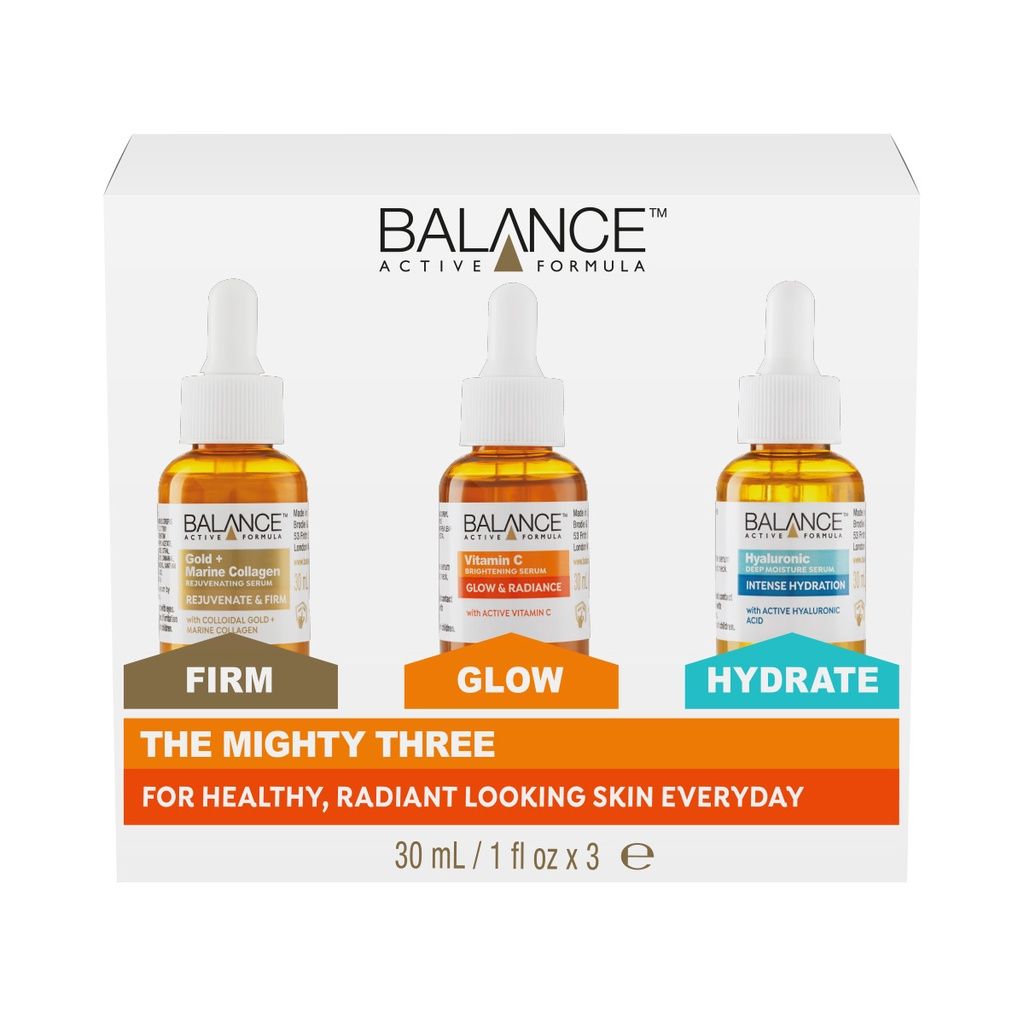 [Set 3 chai x 30ml] Set Serum Balance Active Formula Dưỡng Ẩm The Mighty Three Serum